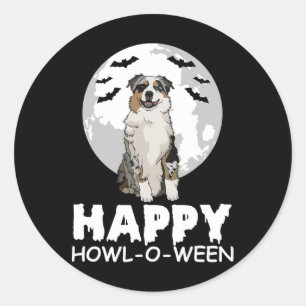 Sticker Rond Happy Howl-o-ween Lazy Halloween Costume mignon ch
