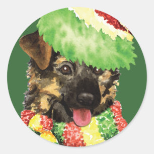 Sticker Rond Happy Howliday berger allemand