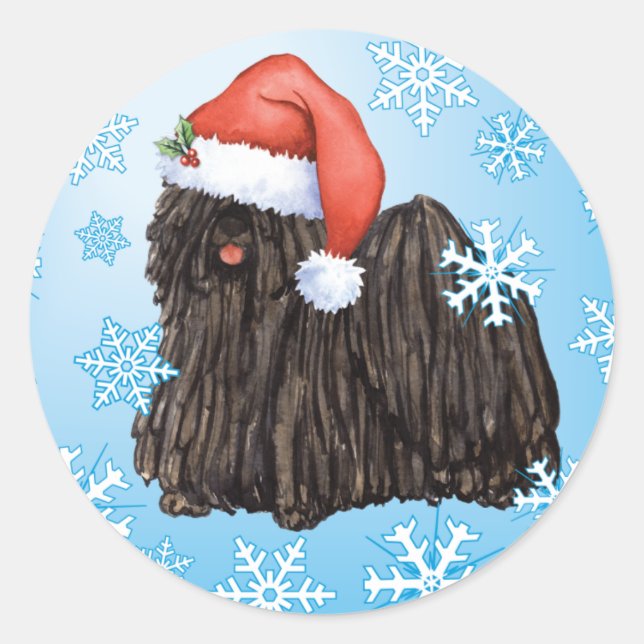 Sticker Rond Happy Howlidays Puli (Devant)