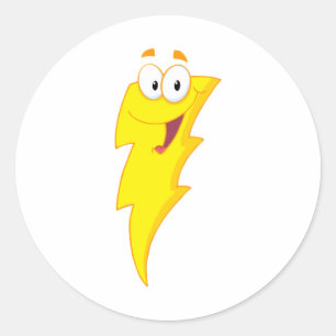 Sticker Rond Happy Lightning Mascot personnage de dessin