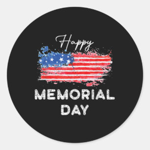 Sticker Rond Happy Memorial Day Design élégant