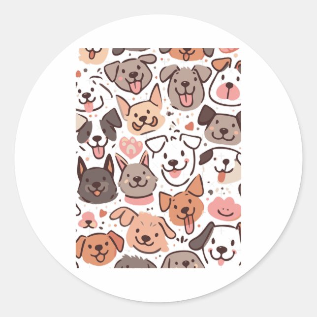 Sticker Rond Happy mignon Motif 1 (Devant)