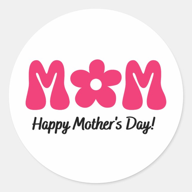 Sticker Rond happy mother's day (Devant)