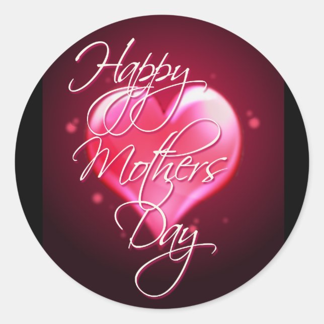 Sticker Rond HAPPY MOTHER'S DAY HEART by SHARON SHARPE (Devant)