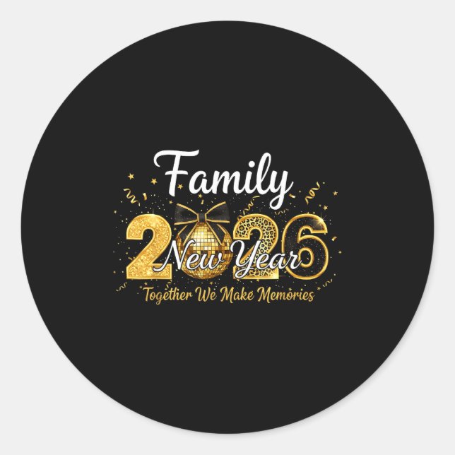 Sticker Rond Happy New Year 2025 New Year's Eve Party Countdown (Devant)