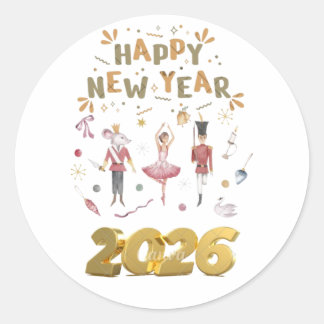 Sticker Rond happy new year 2026