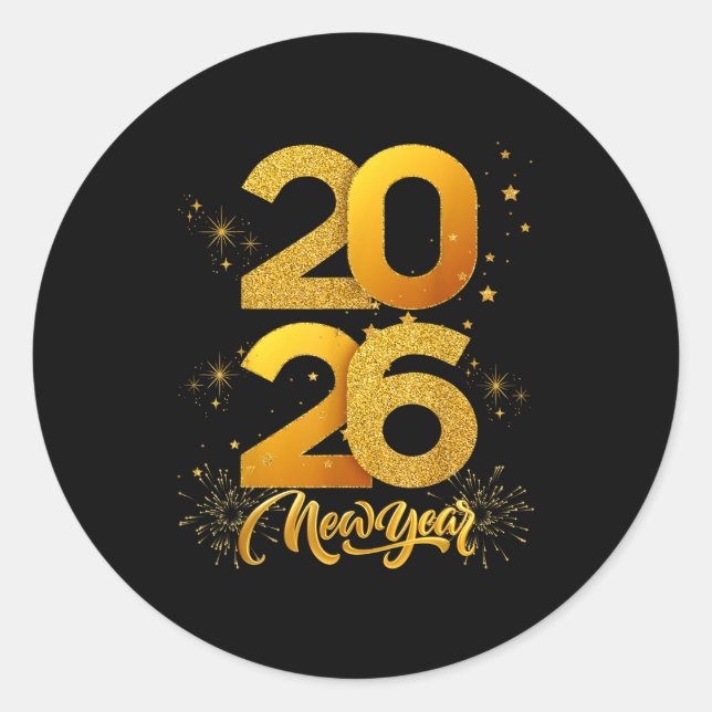 Sticker Rond Happy New Year 2026  (Devant)