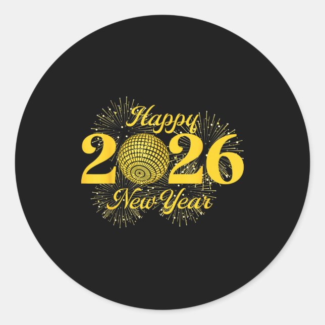 Sticker Rond Happy New Year 2026 Countdown Party Trip Matching  (Devant)