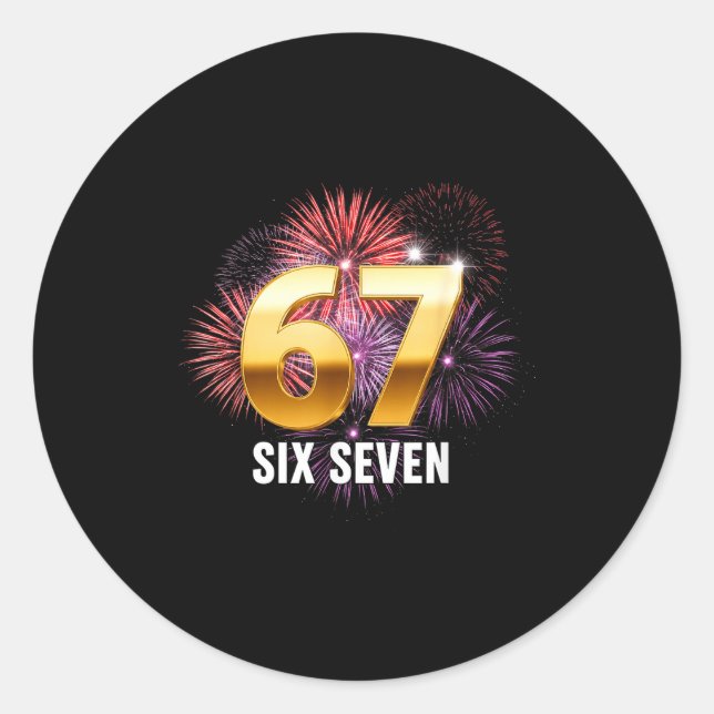 Sticker Rond Happy New Year 2026 New Year's Eve Party 67 Six Se (Devant)