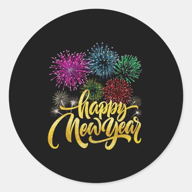 Sticker Rond Happy New Year 2026 New Years Eve Party Countdown  (Devant)