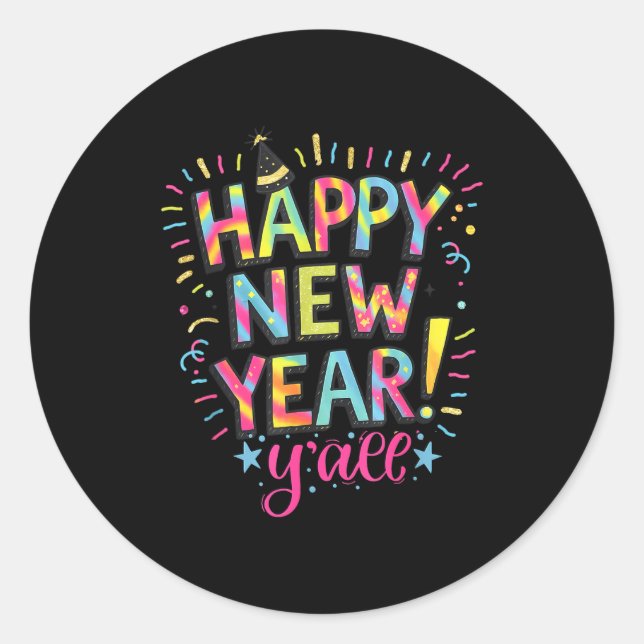 Sticker Rond Happy New Year 2026 New Years Eve Party Countdown  (Devant)