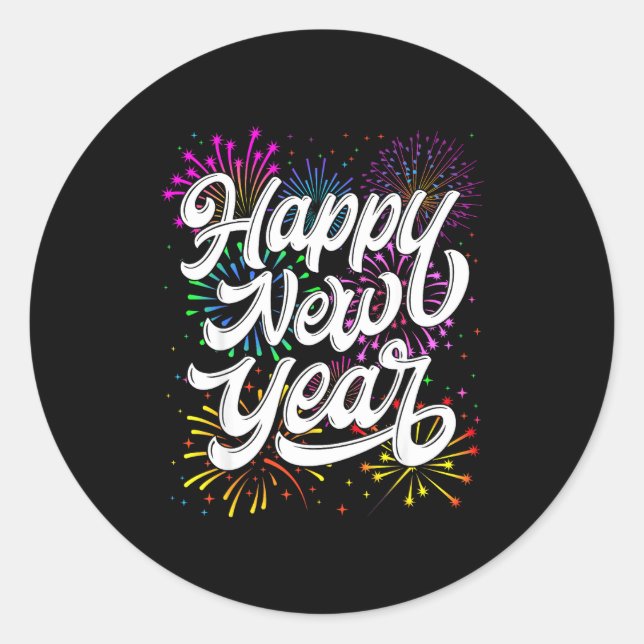 Sticker Rond Happy New Year 2026 New Year's Eve Party Countdown (Devant)