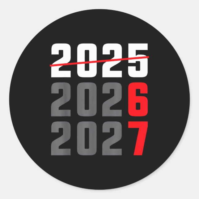 Sticker Rond Happy New Year 2026 Shirt Six Seven 67 Meme Gen Al (Devant)