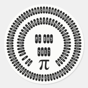 Sticker Rond Happy Pi Day 2017 Chiffres mathématiques 3.14 Math