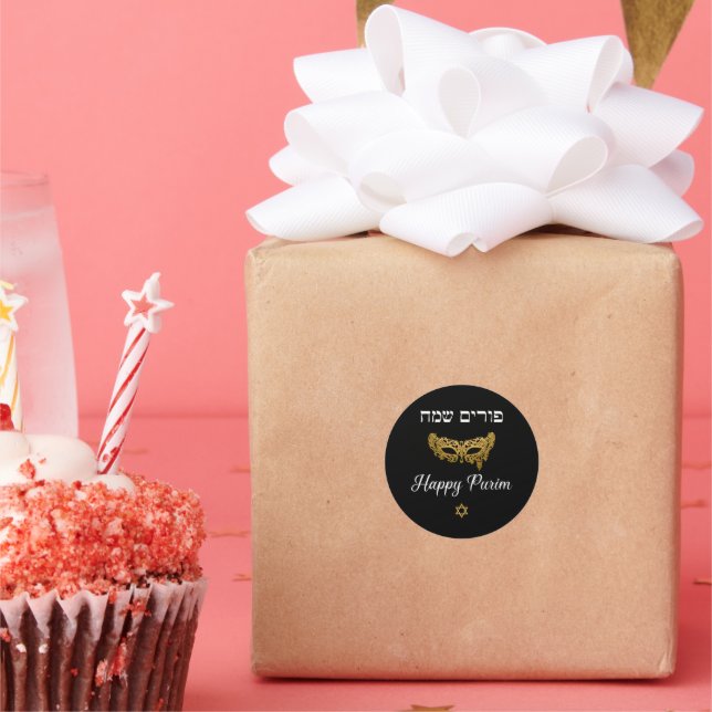 Sticker Rond Happy Purim - Chag Purim (Fête)