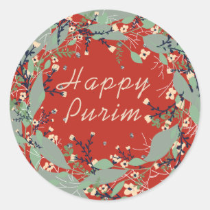 Sticker Rond Happy Purim Personnaliser