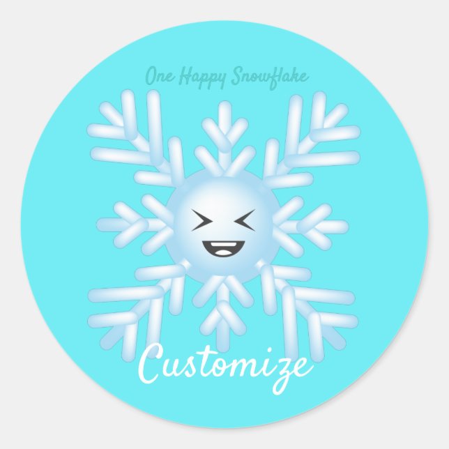 Sticker Rond Happy Snowflake Emoticon Thunder_Cove (Devant)