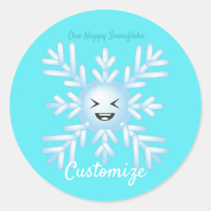 Sticker Rond Happy Snowflake Emoticon Thunder_Cove 