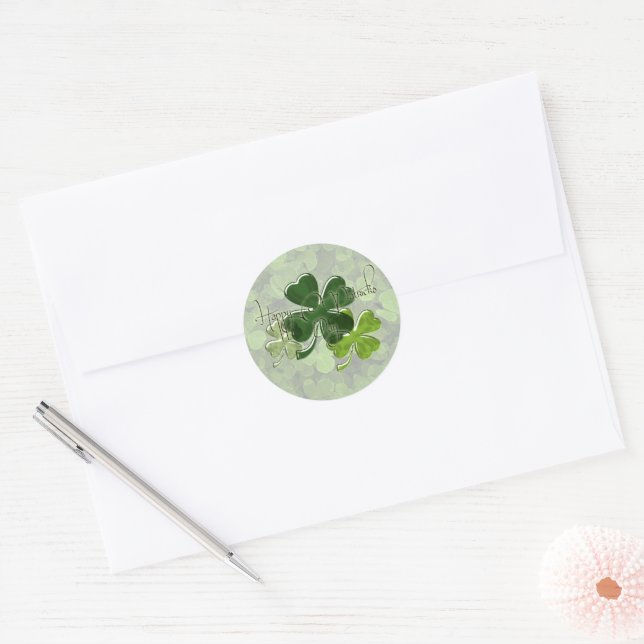 Sticker Rond Happy St. Patrick's Day (Enveloppe)