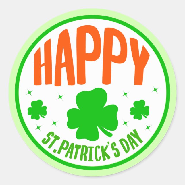 Sticker Rond Happy St. Patrick's Day Circle Design-63501 (Devant)