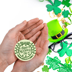 Sticker Rond happy st Patrick's day coutume shamrock