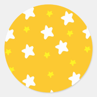 Sticker Rond Happy Stars Orange