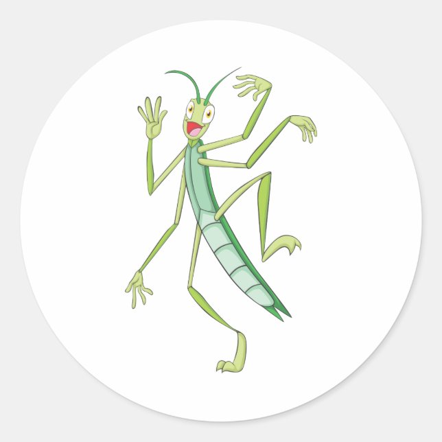 Sticker Rond Happy Stick Insect (Devant)