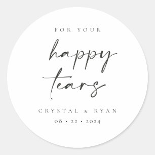 Sticker Rond Happy Tears Mariage Tissus Favoriser les autocolla