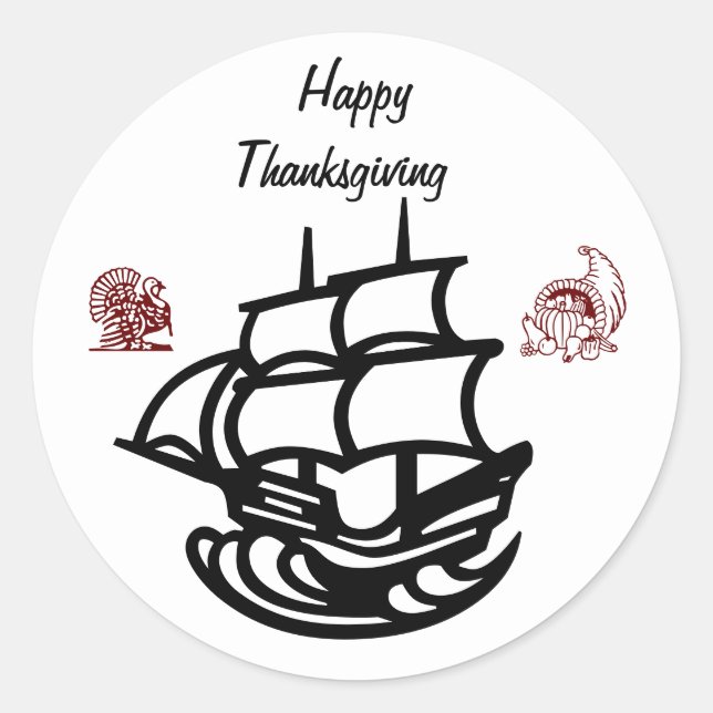 STICKER ROND HAPPY THANKSGIVING (Devant)