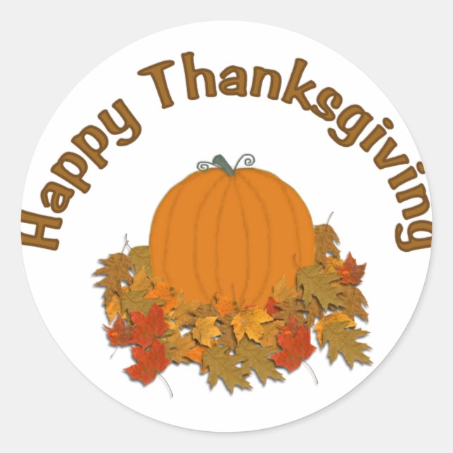 Sticker Rond Happy Thanksgiving (Devant)