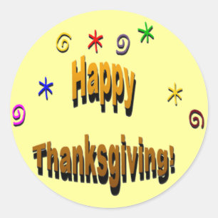 Sticker Rond Happy Thanksgiving
