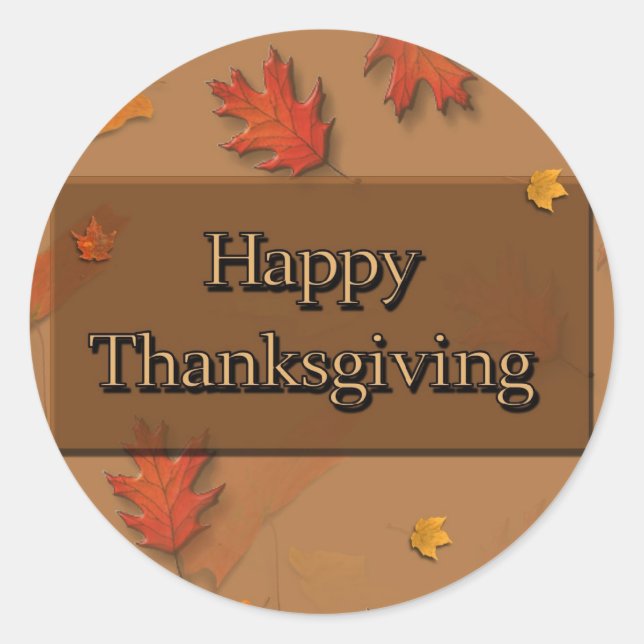 Sticker Rond Happy Thanksgiving (Devant)