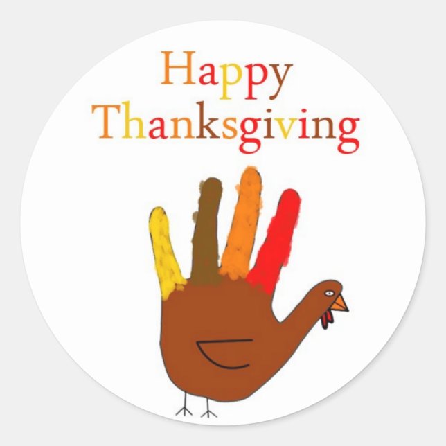 Sticker Rond Happy Thanksgiving (Devant)