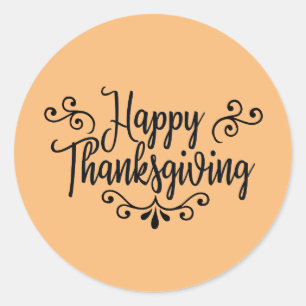 Sticker Rond Happy Thanksgiving