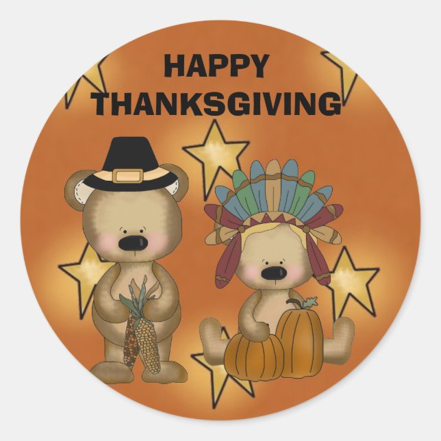 STICKER ROND HAPPY THANKSGIVING (Devant)