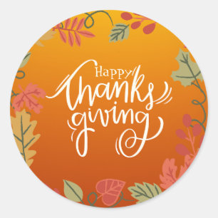 Sticker Rond Happy Thanksgiving