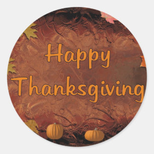 Sticker Rond Happy Thanksgiving