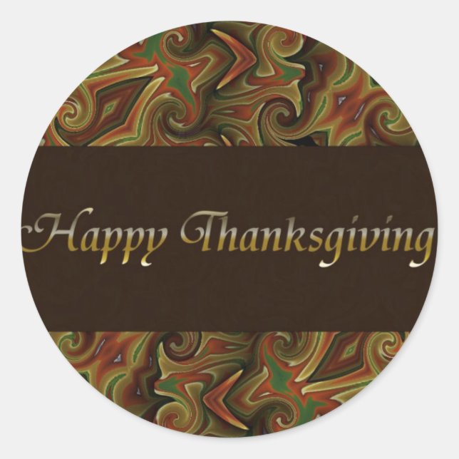 Sticker Rond Happy Thanksgiving (Devant)