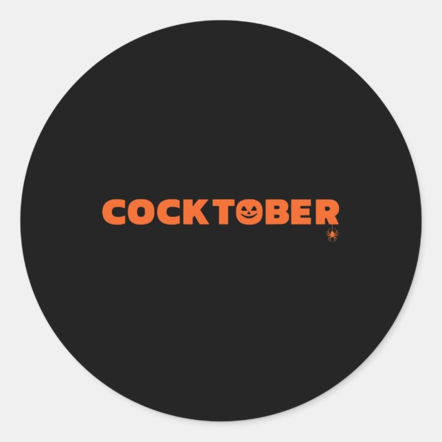 Sticker Rond Happy Tober Halloween Costume amusant Halloween (Devant)