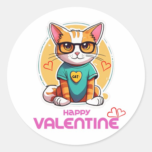 Sticker Rond Happy Valentine Day (Devant)