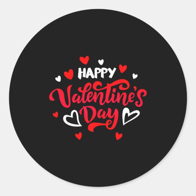 Sticker Rond Happy Valentine's Day Couples Date Valentine Love  (Devant)