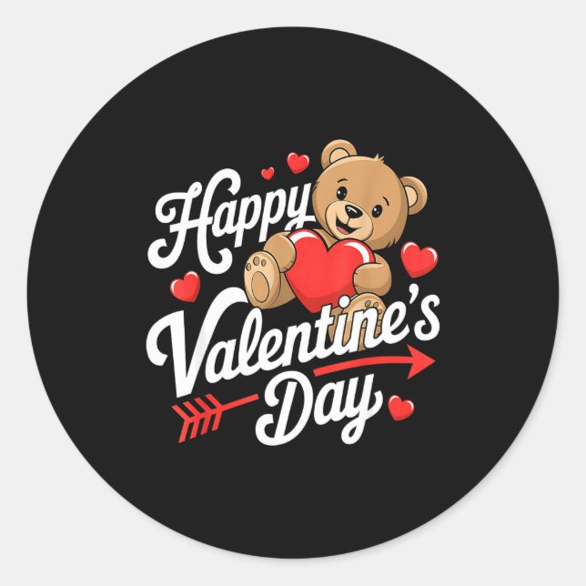 Sticker Rond Happy Valentines Day Shirts Women Cute Valentine  (Devant)