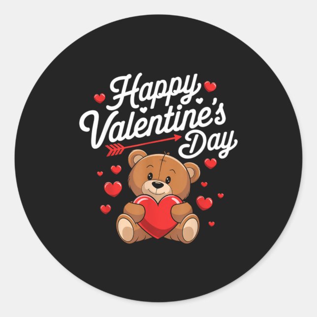 Sticker Rond Happy Valentines Day Shirts Women Cute Valentine  (Devant)