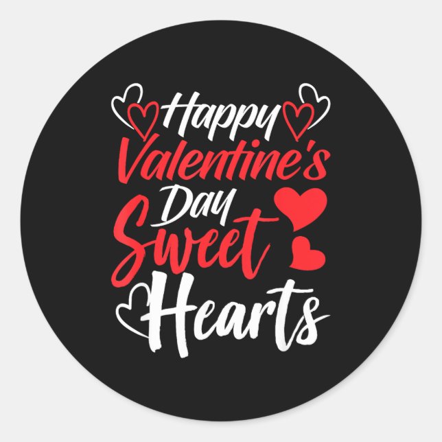 Sticker Rond Happy Valentine's Day Sweet Hearts Couples Valenti (Devant)