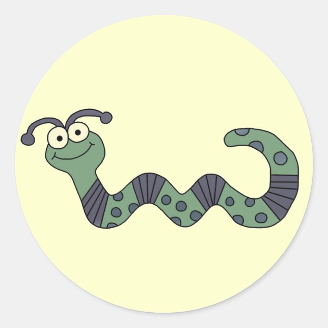 Sticker Rond Happy Worm Tshirts et cadeaux (Devant)