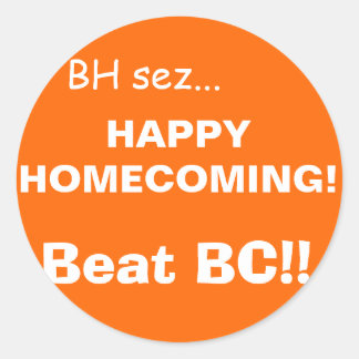 Sticker Rond HAPPYHOMEVENEVENIR !, orange