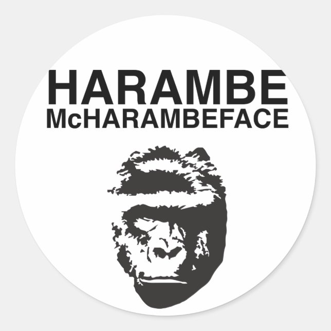 Sticker Rond Harambe McHarambeface (Devant)
