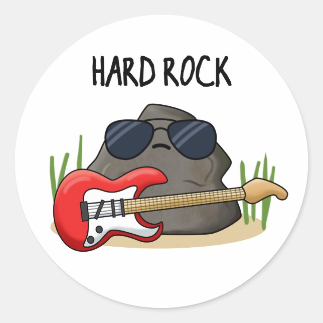Sticker Rond Hard Rock Funny Geology Music Pun (Devant)