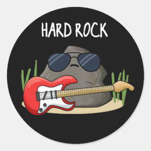 Sticker Rond Hard Rock Funny Geology Music Pun Dark BG