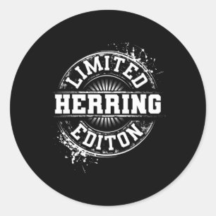 Sticker Rond Hareng drôle Nom de famille Arbre de famille Anniv